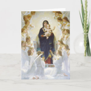 Virgin Mary and Jesus with angels Card