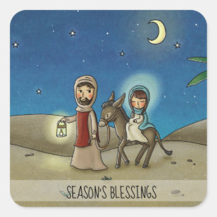 Virgin Mary and Joseph Square Sticker