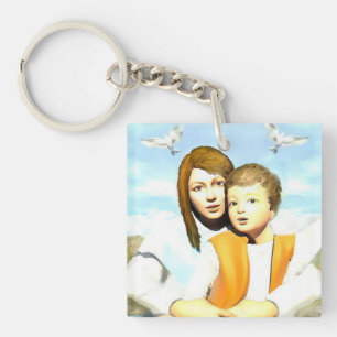 Virgin Mary and the Child Jesus  Keychain