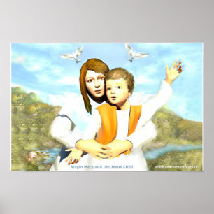 Virgin Mary and the Child Jesus   Poster