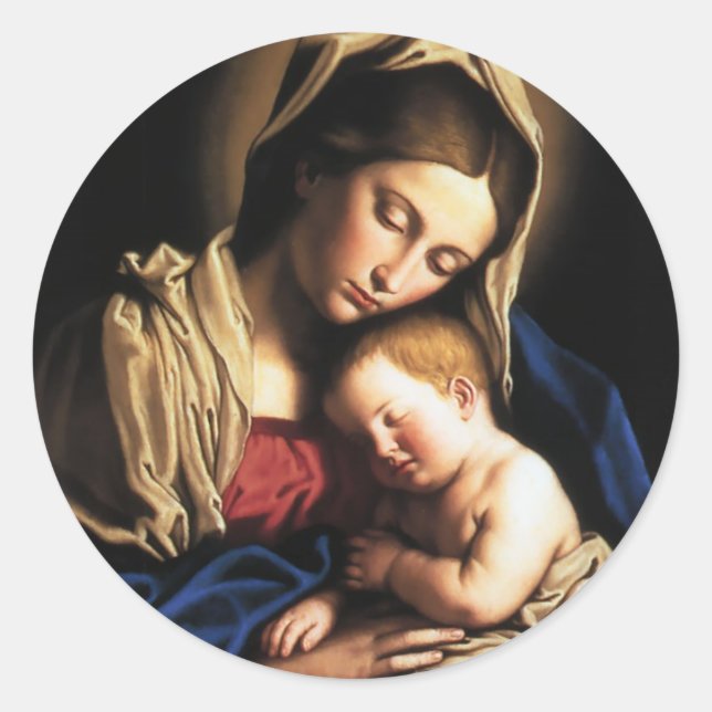 Virgin Mary Assumption Classic Round Sticker (Front)