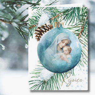 Virgin Mary & Baby Jesus Christmas Card, Religious Holiday Card