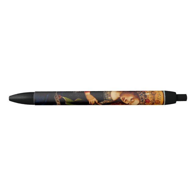 Virgin Mary by Jan van Eyck Black Ink Pen (Front)