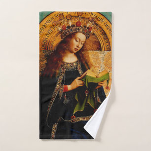 Virgin Mary by Jan van Eyck Hand Towel