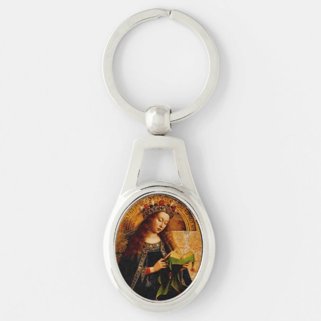 Virgin Mary by Jan van Eyck Keychain (Front)