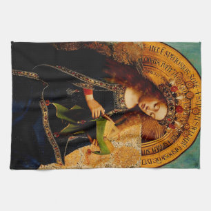 Virgin Mary by Jan van Eyck Kitchen Towel