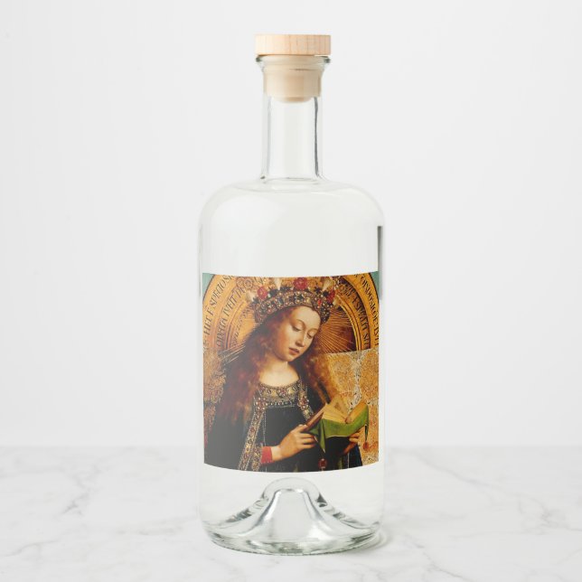 Virgin Mary by Jan van Eyck Liquor Bottle Label (Front)