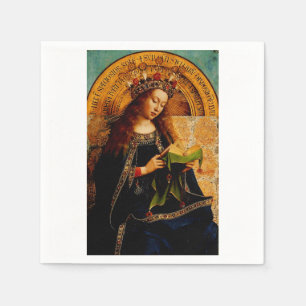 Virgin Mary by Jan van Eyck Napkin