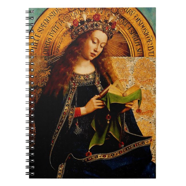Virgin Mary by Jan van Eyck Notebook (Front)