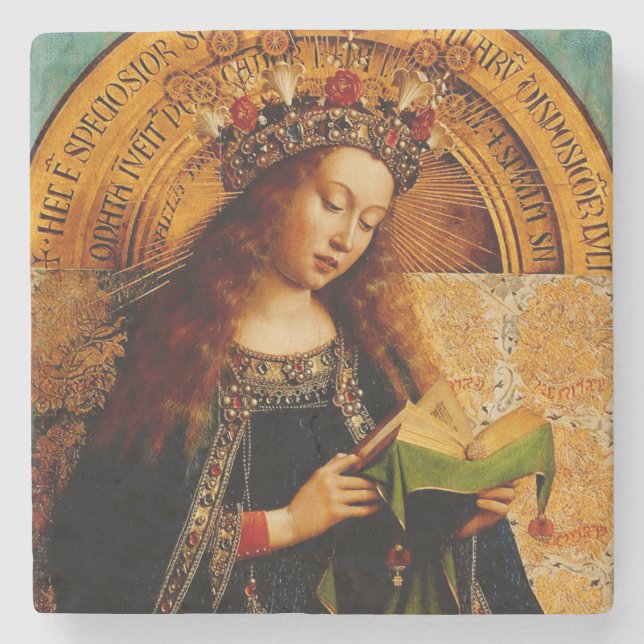Virgin Mary by Jan van Eyck Stone Coaster (Front)