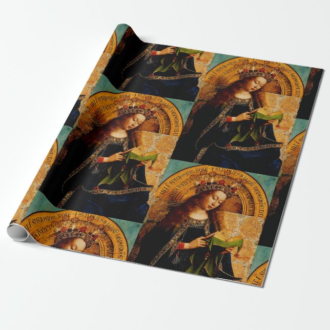 Virgin Mary by Jan van Eyck Wrapping Paper (Unrolled)