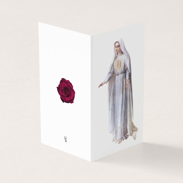 Virgin Mary Catholic Condolence Thank You Cards (Outside)