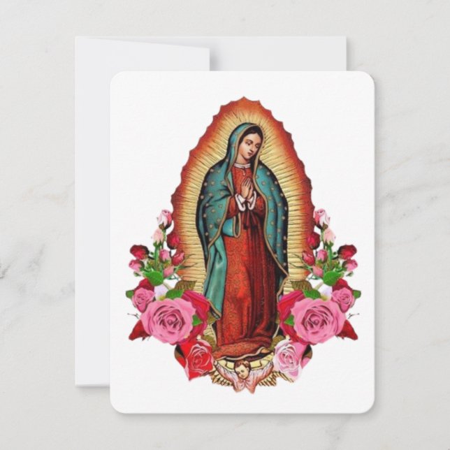 Virgin Mary Catholic Funeral Memorial Holy Card (Front)