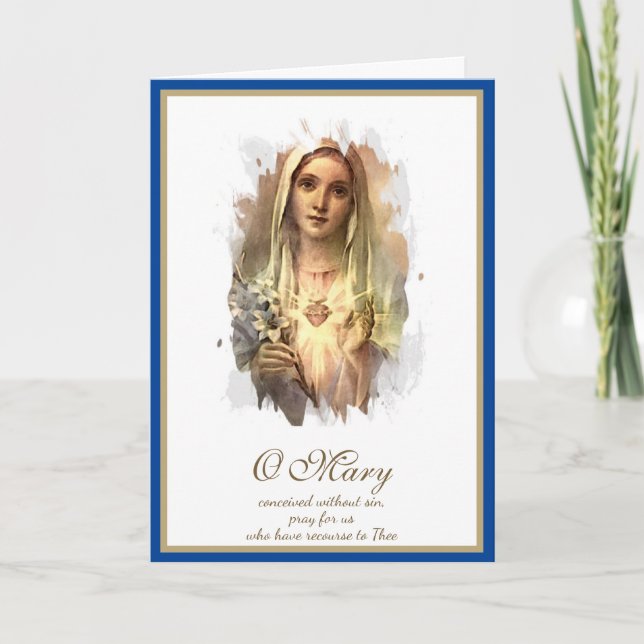 Virgin Mary Catholic Religious Mothers Day Card (Front)