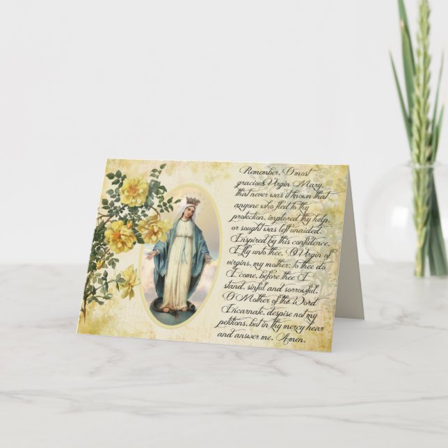 Virgin Mary Catholic Religious Prayer Card (Front)