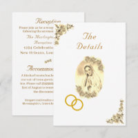 Virgin Mary Catholic Sepia Wedding Enclosure Card