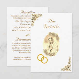 Virgin Mary Catholic Sepia Wedding Enclosure Card
