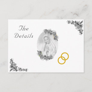 Virgin Mary Catholic Silver Wedding Enclosure Card