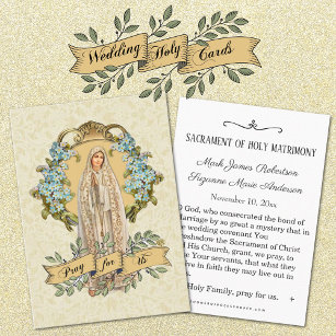 Virgin Mary Catholic Wedding Favour Holy Card