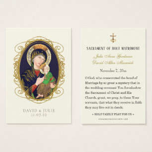 Virgin Mary Catholic Wedding Prayer Card