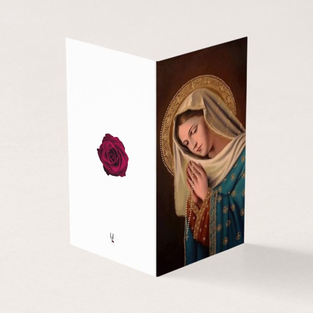 Virgin Mary Catholique Condolence Merci Cartes (Outside)