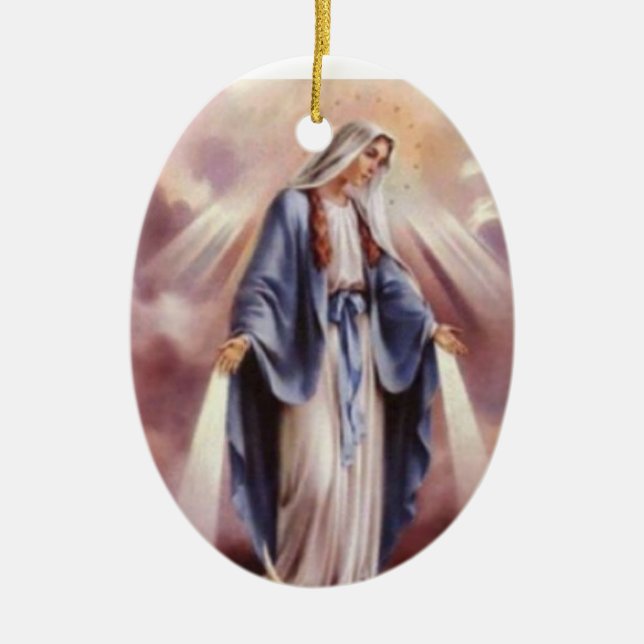 VIRGIN MARY CERAMIC ORNAMENT (Front)