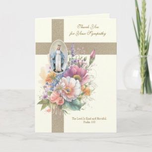 Virgin Mary Condolence Funeral Thank you Card