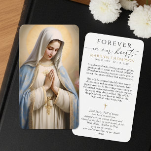Virgin Mary Cross Hail Mary Funeral Prayer Card