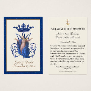 Virgin Mary Elegant Blue Wedding Carte Favor