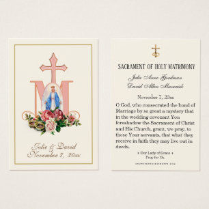 Virgin Mary Elegant Prayer Wedding Favour Card 
