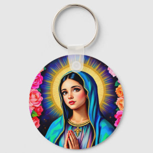 Virgin Mary Family Photo Cute Keychain