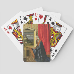 Virgin Mary, from The Annunciation diptych (oil on Playing Cards