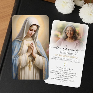 Virgin Mary Hail Mary Photo Funeral Prayer Cards