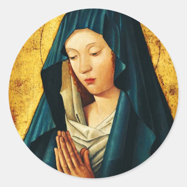 Virgin Mary Hodegetria Byzantine Catholic Icon Art Classic Round Sticker (Front)