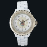 Virgin Mary Immaculate Heart Gold Religious Watch<br><div class="desc">This is a lovely traditional image of the Sorrowful and Immaculate Heart of Mary with a gold decorative round lace border.</div>