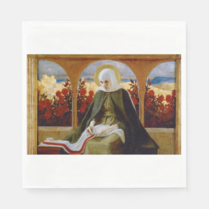 Virgin Mary in the Rose Garden (Albert Edelfelt) Napkin