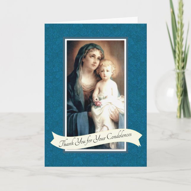 Virgin Mary Jesus  Catholic Condolence Thank You (Front)
