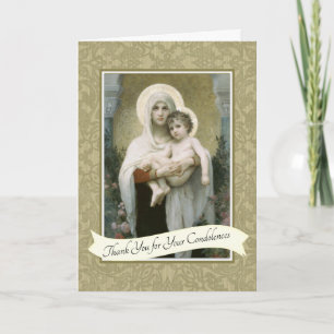 Virgin Mary Jesus  Catholic Condolence Thank You Card