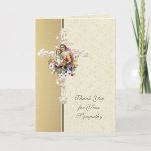 Virgin Mary Jesus Catholic Condolence Thank You Card