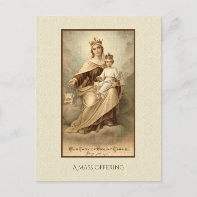 Virgin Mary Jesus Catholic Mass Offering Postcard (Front)