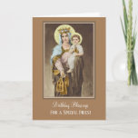 Virgin Mary Jesus Catholic Priest Birthday Prayer Card<br><div class="desc">Let these beautiful Blessed Virgin Mary,  Queen of the Clergy cards express your appreciation to your Catholic priest friends on their birthday! All text and fonts can be modified.</div>