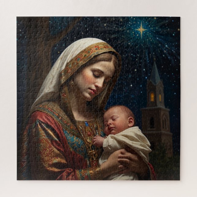 Virgin Mary & Jesus Christmas Nativity Jigsaw Puzzle (Vertical)