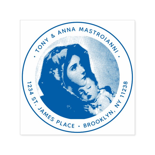 Virgin Mary & Jesus Christmas Return Address Self-inking Stamp (Design)