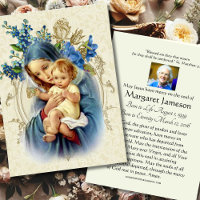 Virgin Mary Jesus Funeral Prayer Memorial Card
