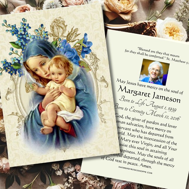 Virgin Mary Jesus Funeral Prayer Memorial Card (Creator Uploaded)