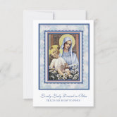 blue dress for baby girl Prayer Card Lovely Lady Dressed In Blue No Laminated AF