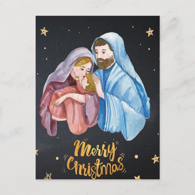Virgin Mary Jesus Nativity Christmas Postcard (Front)