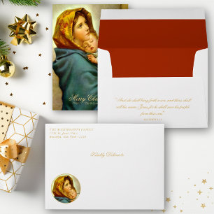 Virgin Mary & Jesus Nativity Religious Christmas Envelope