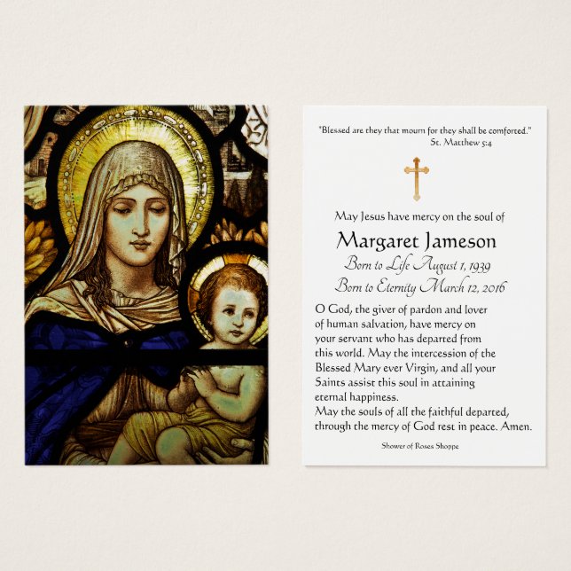Virgin Mary Jesus Stained Glass Catholic Religious (Front & Back)