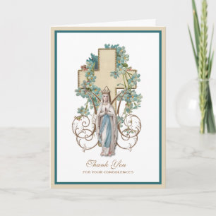 Virgin Mary Lourdes Catholic Condolence Thank You Card